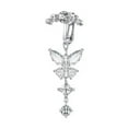 thumbnail image 6 of K-KED Women Fake Navel Belly Ring Non Piercing CZ Dangle Clip on Belly Button Ring-8, 6 of 9