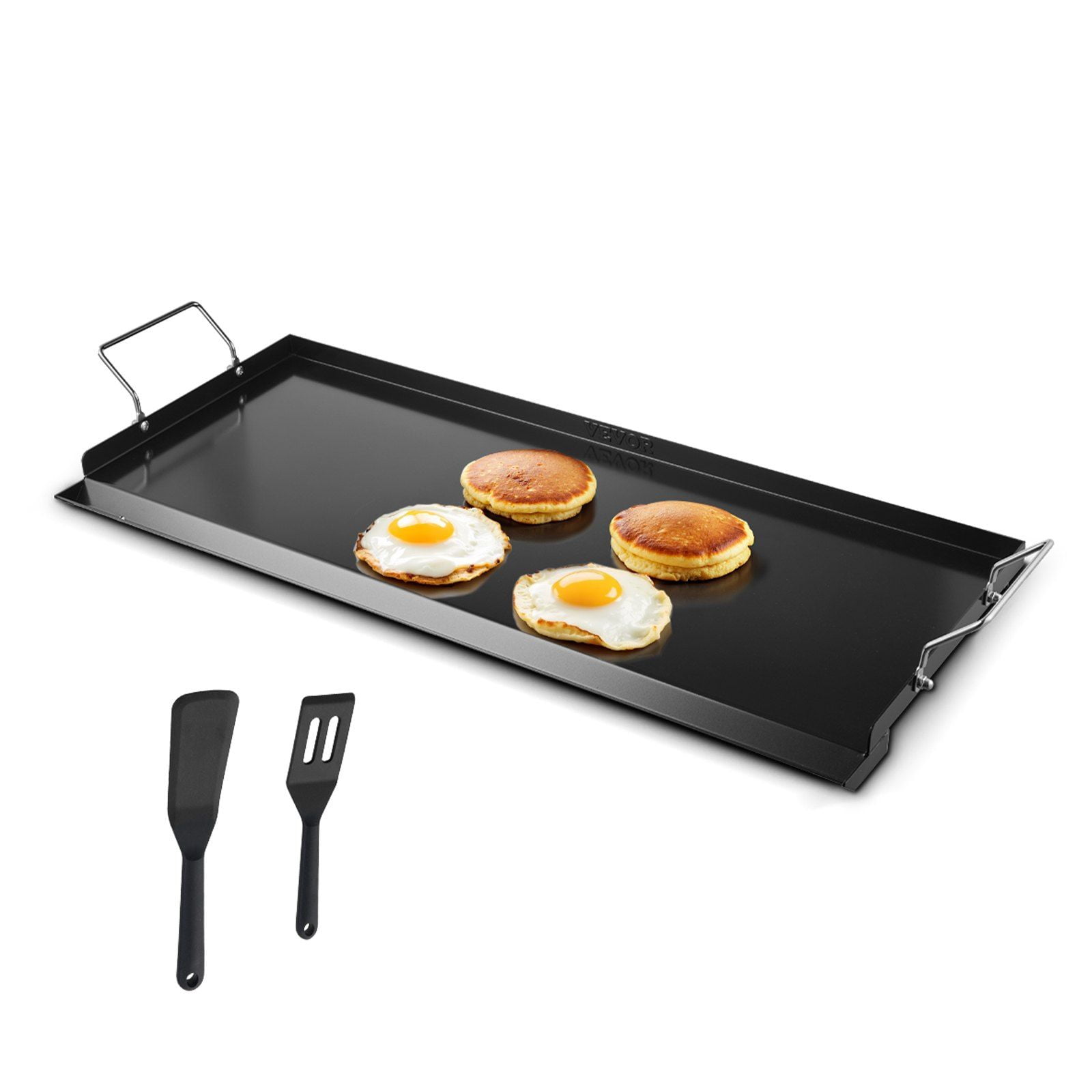 Professional Flat Top Grill Griddle, 32x14 Inch Heavy Duty Carbon Steel, Fits Gas Grills and Camp Stoves