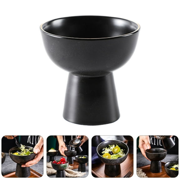 Ceramic Bowls Tulip Sundae Cups Appetizer Cup Dessert Bowls for Sundaes Parfaits Puddings Black