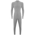 thumbnail image 3 of Sxiwei Men's Long Sleeve Full Body Unitard Leotard Bodysuit Athletic Jumpsuit Front Zipper Rompers Gray XXL, 3 of 7