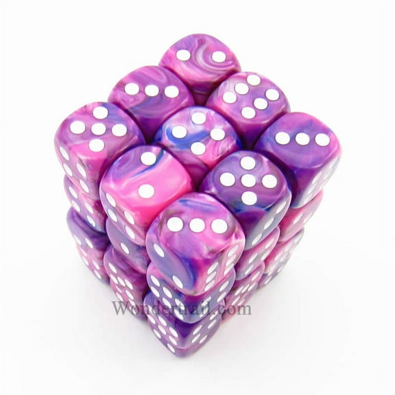 Violet Festive Dice with White Pips D6 12mm (1/2in) Pack of 36 Chessex