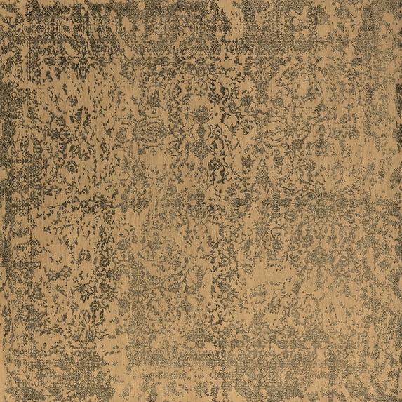 Ahgly Company Indoor Square Oriental Brown Industrial Area Rugs, 5' Square