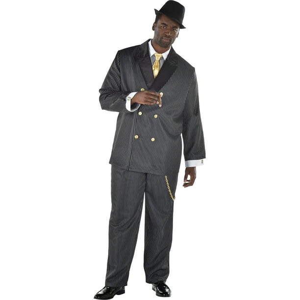 Party City Gangster Mob Boss Halloween Costume for Men, Size Plus
