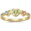 Keepsake Personalized Triple Heart Mother's Birthstone Ring available in 10kt Gold Plate, 10kt Gold and 14kt Gold