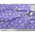 thumbnail image 2 of Soimoi Purple Georgette Viscose Fabric Fish Skeleton Ocean Print Fabric by Yard 42 Inch Wide, 2 of 3