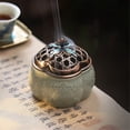 thumbnail image 7 of Small Handmade Ceramic Incense Burner With Alloy Lid For Indoor Holder Decoration, 7 of 7