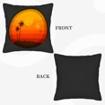 thumbnail image 6 of Set of 2 18x18in Throw Pillow Covers - Vibrant Sunset Gradient Design with Silhouetted Palm Trees & Flying Birds Perfect for Couch Bed Car, 6 of 8