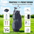 thumbnail image 4 of VEVOR 36” Golf Cart Bag 14 Way Organizer Divider Top Multiple Pockets Army Green, 4 of 9