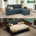thumbnail image 3 of Marrber Modular Sleeper Sofa Bed with Storage, Corduroy Blue - Pull-Out Sectional Couch Bed for Living Room, Durable Fabric, 3 of 8