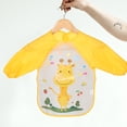 thumbnail image 2 of Baberos impermeables para niños de 1 a 3 años, ajustables, con bonitos estampados, para pintar, cocinar y hacer manualidades. Protege la ropa del bebé. Amarillo., 2 of 7