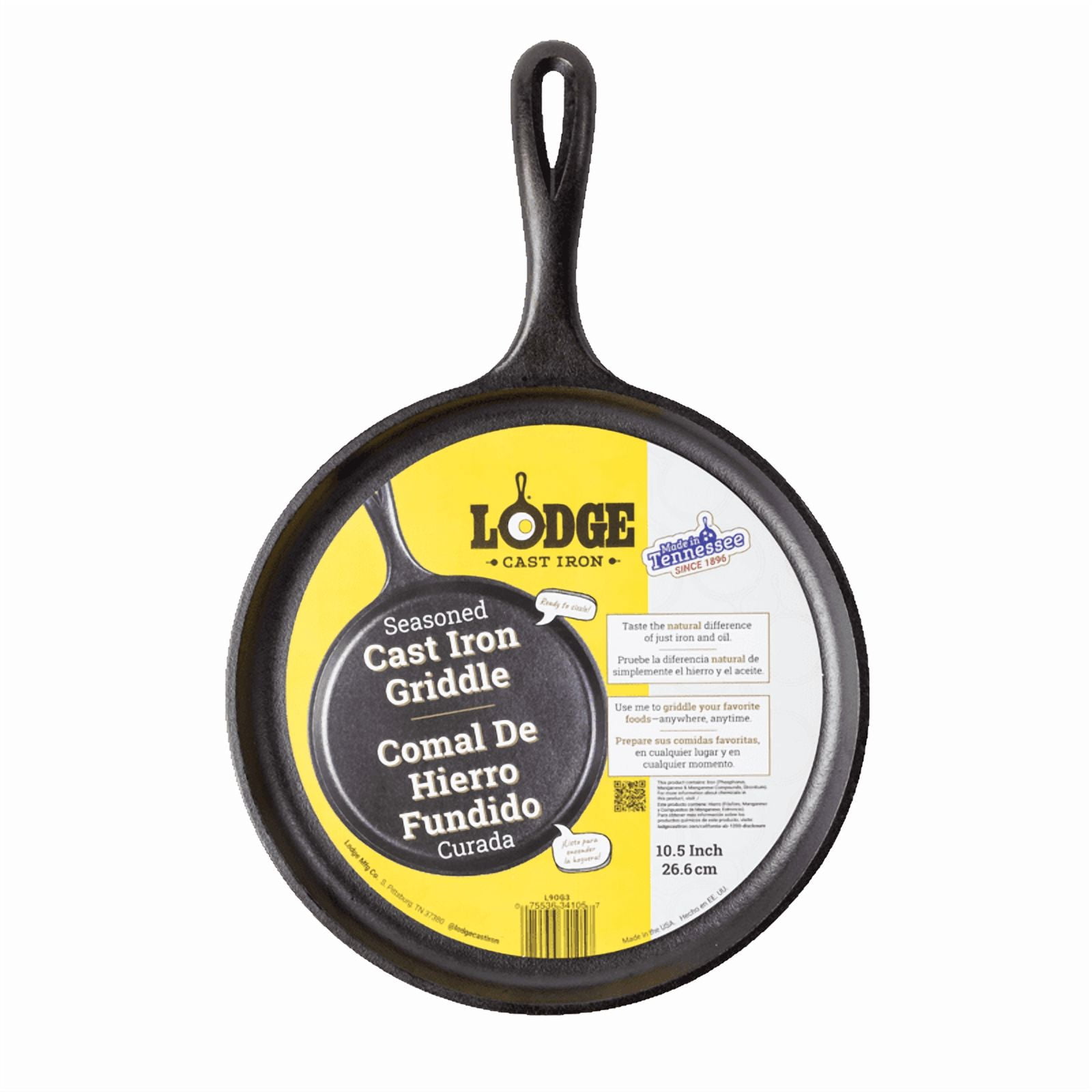 Lodge Yellowstone 10.5 inch Seasoned Square Cast Iron Cowboy Grill