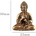 thumbnail image 3 of JONJUMP Mini Portable Vintage Brass Buddha Statue Pocket Sitting Buddha Figure Sculpture Home Office Desk Decorative Ornament, 3 of 5