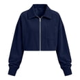 thumbnail image 4 of CHGBMOK Women Corduroy Cropped Jacket Lapel Zip Up Long Sleeve Casual Outerwear with Chest Pocket Loose Fit Y2K Short Coat, 4 of 5