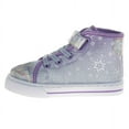 thumbnail image 3 of Disney Frozen Anna And Elsa High Top Canvas Sneakers. (Toddler Little Kids)Light Blue Lilac, Size: 12, 3 of 7