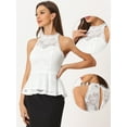 thumbnail image 2 of DARING DIVA Women's Lace Tops Sheer Sleeveless Tank Top S White, 2 of 6