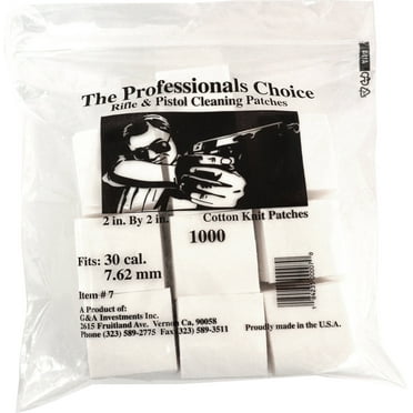 Professional's Choice Gun Cleaning Patches 1000 Pack Cotton Knit - 2"...