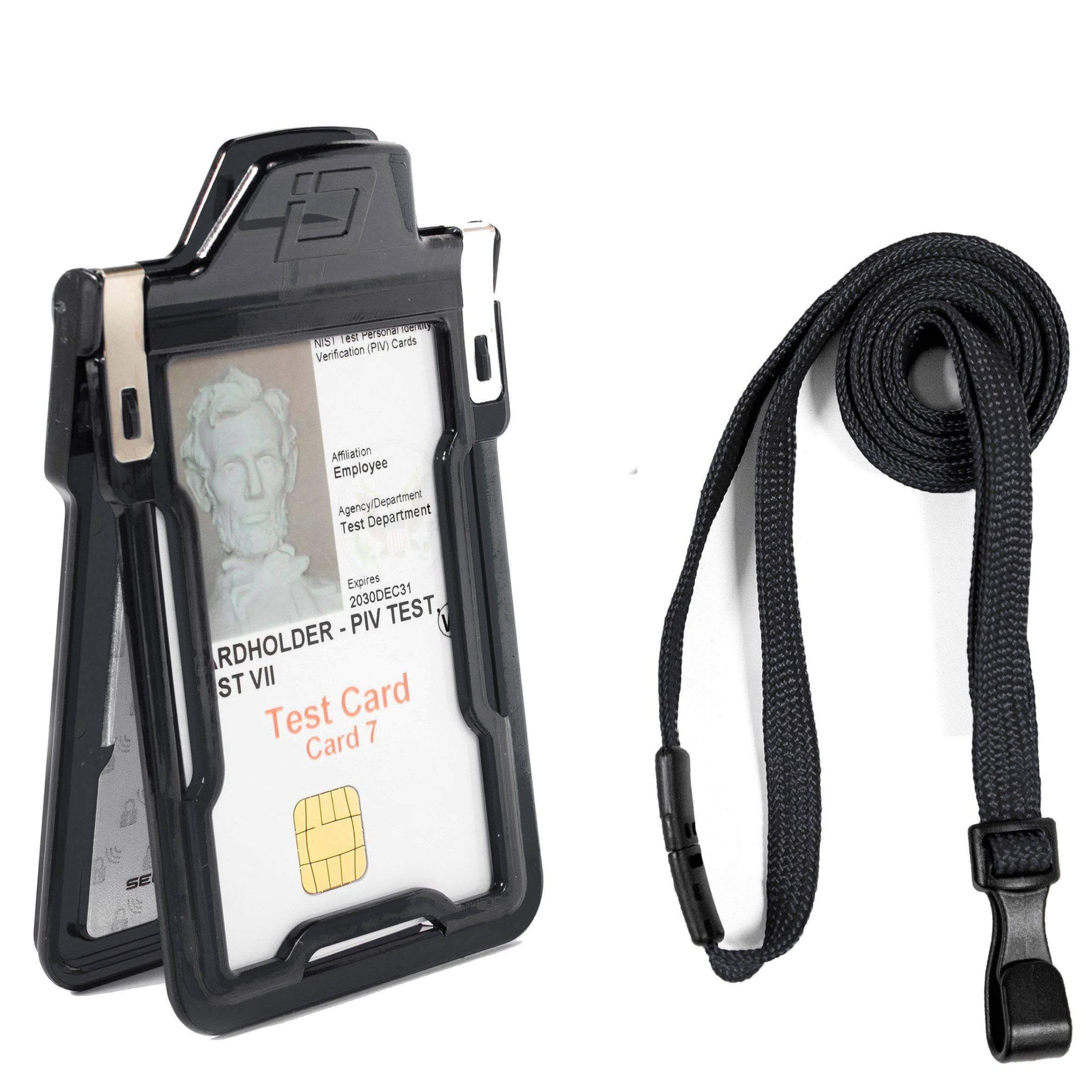 RFID Blocking Rigid Shielded 2 Card ID Badge Holder Blocks 13.56MHz R.F.I.D 