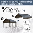 thumbnail image 7 of 12x20 FT Heavy Duty Metal Carport - Galvanized Steel Frame & Roof, All-Weather & Snow Load Protection for Cars, SUVs, Trucks, RVs, Boats, UV Resistant, Rust-Resistant, Snow-Resistant Portable Shelter, 7 of 7