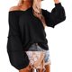 thumbnail image 2 of Tops De Manga Larga Con Cuello En V, Blusas Informales De Color Puro Para Mujer, Dobladillo Con Volantes, Manga Abullonada, Elegante Para Club Para Vacaciones Para Dama EOTVIA XL negro, 2 of 6
