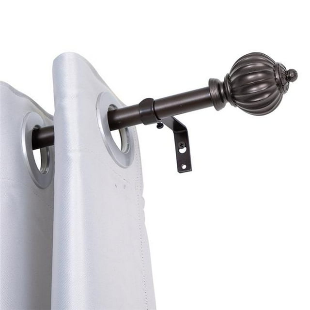 Utopia Alley D42RB 0.75 in. Single Decorative Drapery Adjustable Curtain Rods for Windows 28 to 48 in. - Oil Rubbed Bronze