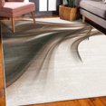 thumbnail image 3 of Abstract Decorative Rug, Modern Contemporary Abstract Smooth Lines Blurred Smock Art Flowing Rays Print, Quality Carpet for Bedroom Dorm and Living Room, 6 Sizes, Brown Caramel, by Ambesonne, 3 of 4