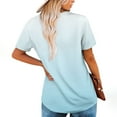 thumbnail image 4 of Fake-Two-Piece Shirts for Womens Pleated Gradient Tunic Blouses Square Neck Short Sleeve Tees Loose Relaxed Fit Tee Shirts Layered Blouse Shirt Hide Belly Tunic Tops Trendy Summer 2025, 4 of 7