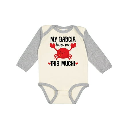 

Inktastic My Babcia Loves Me Grandson Boys or Girls Long Sleeve Baby Bodysuit