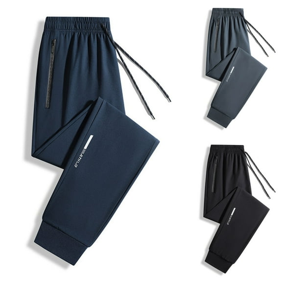 Xzbqbs Mens Sweatpants Lightweight Quick Dry Pants Elastic Waist Athletic Pants Jogging Hiking Pants for Men with Zipper Pockets