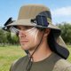 thumbnail image 1 of Sombrero con ventilador solar de ala ancha para protección solar | Sombrero para pesca al aire libre con ventilador de refrigeración ajustable de 3 Velocidades, 1 of 7