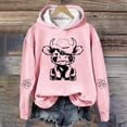 thumbnail image 2 of Lightweight Zip Up Hoodie Women Fall Oversized Hooded Long-sleeved Batwing Drop Shoulder Drawstring Heart Print Cotton Sweatshirt Hoodie(Pink,L), 2 of 3