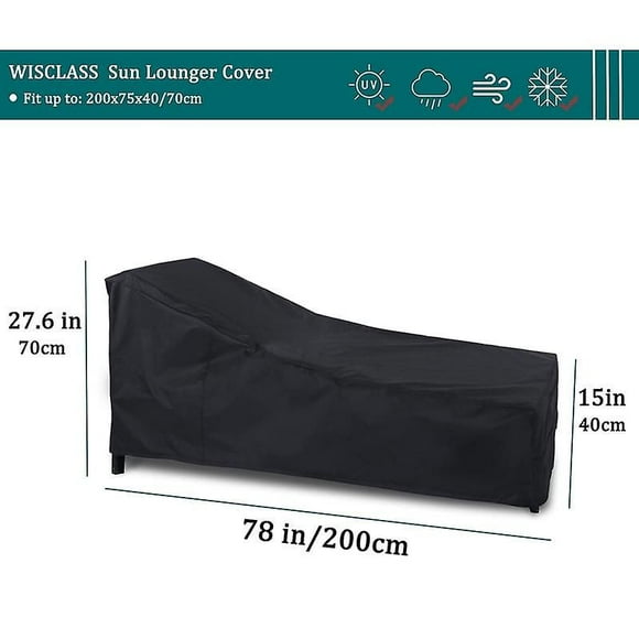 Waterproof Sun Lounger Coveroutdoor Garden Sunbed Cover,200x70x40cm,patio Outdoor Chaise Lounge Cover