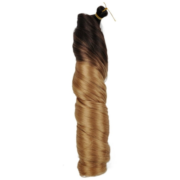 Zhuge Loose Wave Spiral Curl Crochet Hair Curl Braiding Hair 24Inchs 6Packs Synthetic Braids Pre Stretched Braiding Hair,Brown and Blond