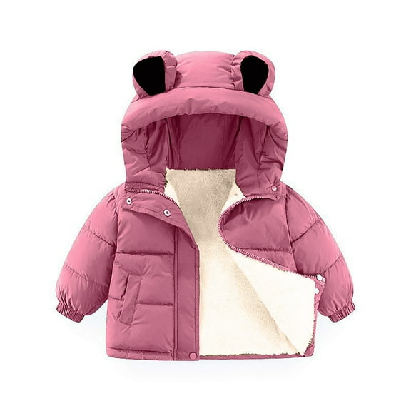 Krdevn Boys Winter Jacket Warm Insulated Coat with Cartoon Design Thickened Down Alternative Filled Outerwear for Cold Weather,Kids Clothing,3-4 Years