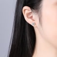 thumbnail image 3 of Pendientes de plata de ley S925 con forma de bolsa redonda con diamantes de moissanita y temperamento sencillo, pendientes de regalo, 3 of 4