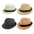 thumbnail image 1 of Vintage Straw Short Brim Fedora Hat 973SF, 1 of 1