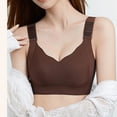 thumbnail image 4 of HBGVBA Womens Comfortable Bras V Neck Wide Strap Solid Color Wireless Everyday Support Bra, 4 of 5