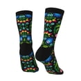 thumbnail image 3 of Goofa Roosters and Flowers Printed Men's Crew Socks, Soft Durable Breathable Moisture-Wicking with Odor Control Cotton socks, 3 of 9