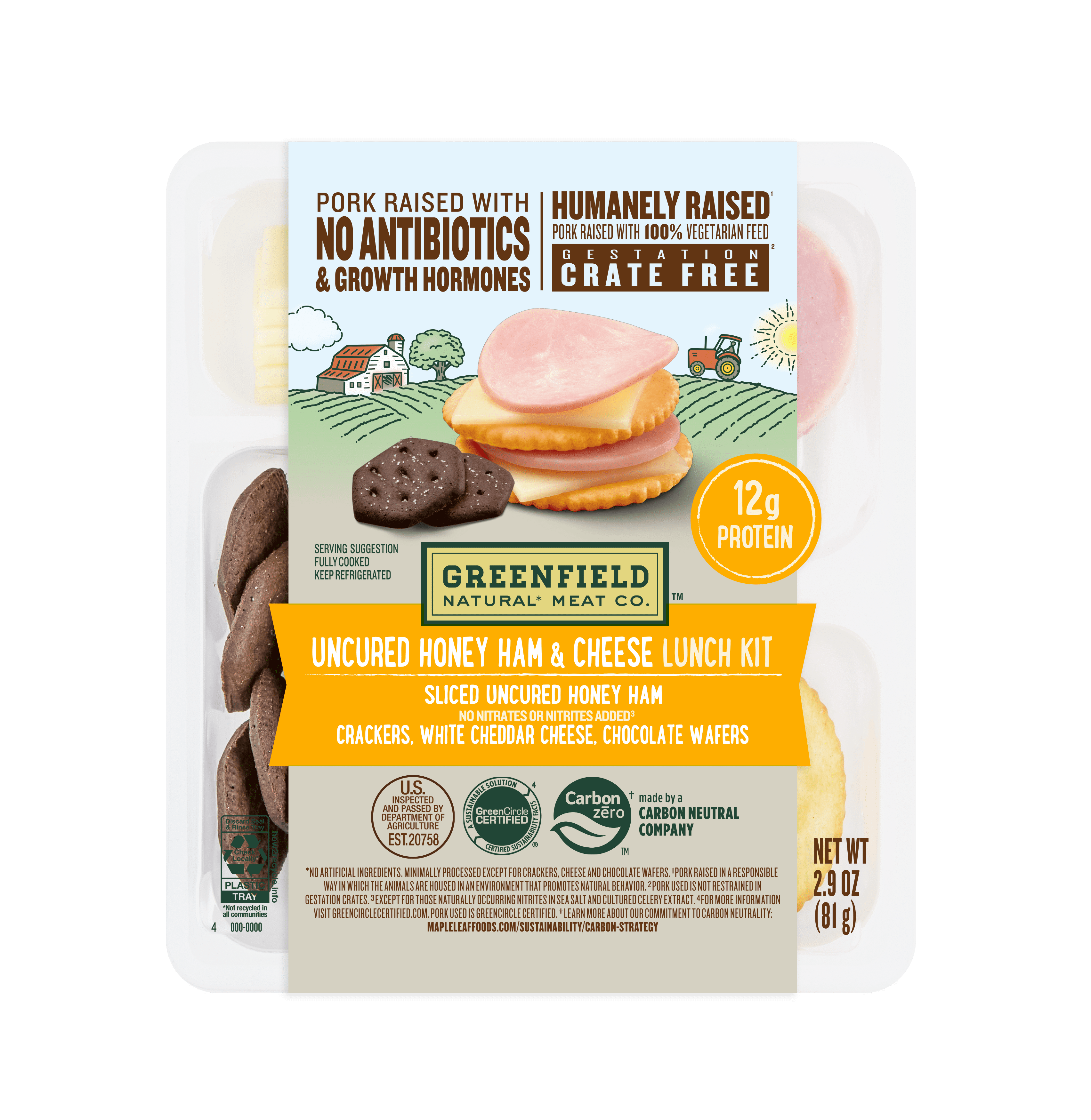 Greenfield Honey Ham & Cheese Lunch Kit 2.9oz