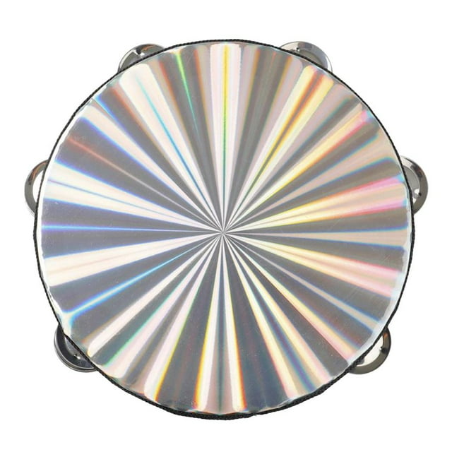 Tambor de panderetas de mano, pandereta de ajustable, tambor de mano sintonizable, campana, instrumentos musicales de percusión Baoblaze Tambor de pandereta redondo de 8 pulgadas