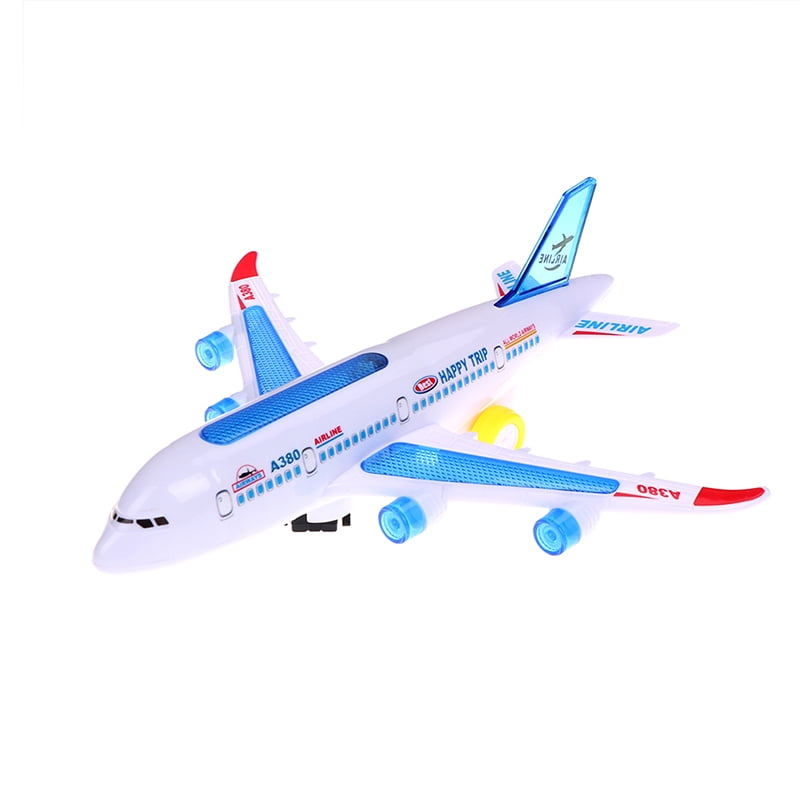 Plastic airbus A380 model airplane electric flash light sound kids toys TS 