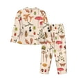 thumbnail image 2 of Bingfone Womens Pajama Sets Retro Autum Mushrooms Print,Long Sleeve Loungewear Pajamas Set-Small, 2 of 9