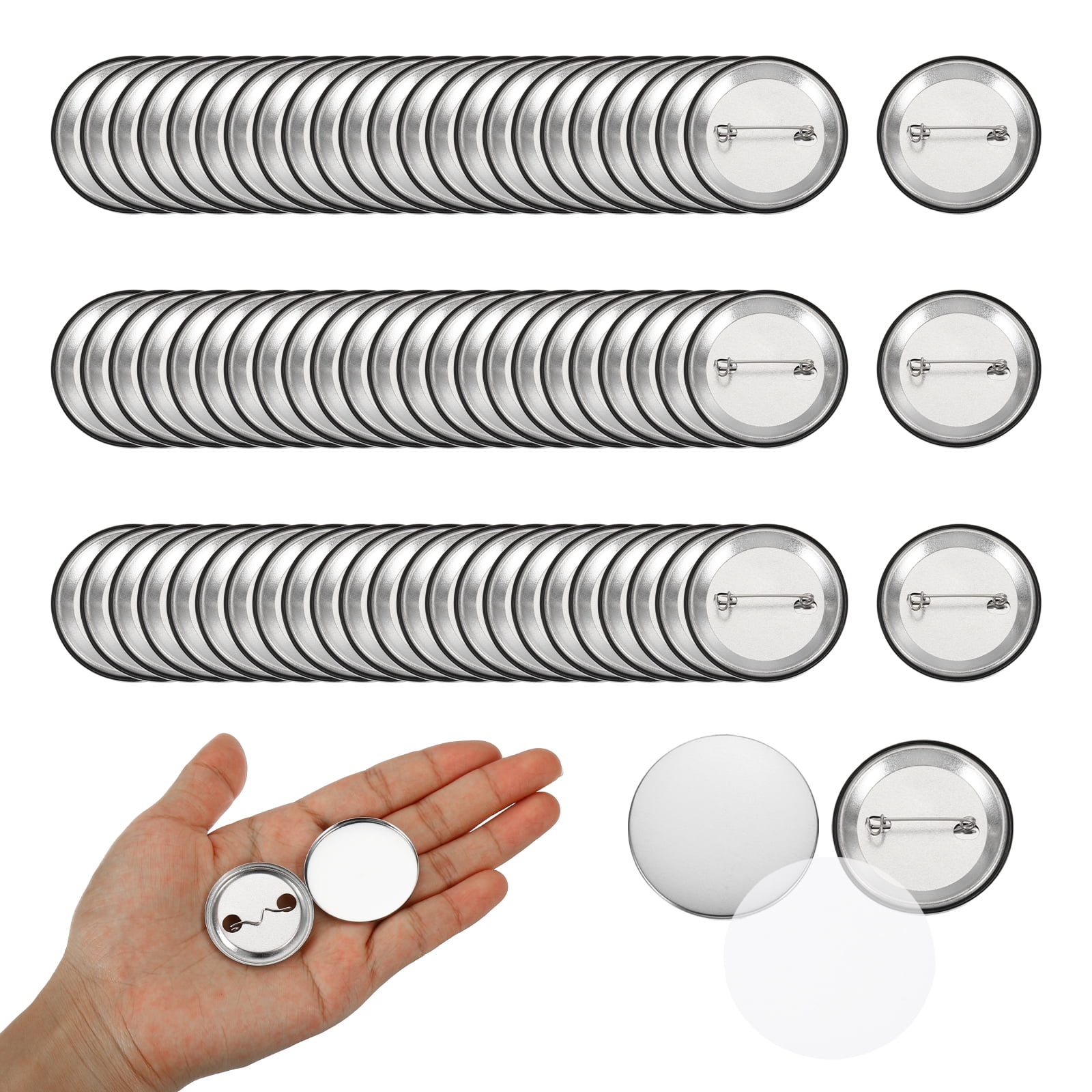 Uxcell Blank Button Making Supplies Metal Button Pin Badge Kit for