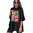 thumbnail image 3 of Plus Size Shirt for Women Black Tops for Women Short Sleeves Shirt for Women T Shirt Crewneck Shirt for Women XL, 3 of 5