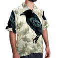 thumbnail image 2 of Crow Men's Button Down Hawaiian Print Short Sleeve Casual Summer Beach Shirts, 2 of 6