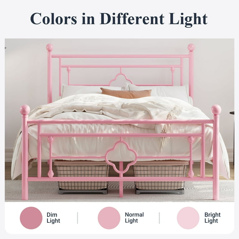 Allewie Full Size Iron Bed Frame with Victorian Headboard Allewie Full Size Iron Bed Frame with Victorian Headboard