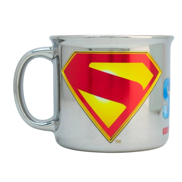 Taza Iridiscente Cerámica Superman Legacy, Colección DC Comics, Tarro para Bebidas Calientes, Café, Té, Leche, Chocolate, Capacidad 430 ml
