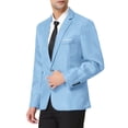 thumbnail image 4 of INSPIRE CHIC Men's Dress Slim Fit Blazer Single Breasted One Button Prom Suit Sports Coat XL Light Blue, 4 of 7