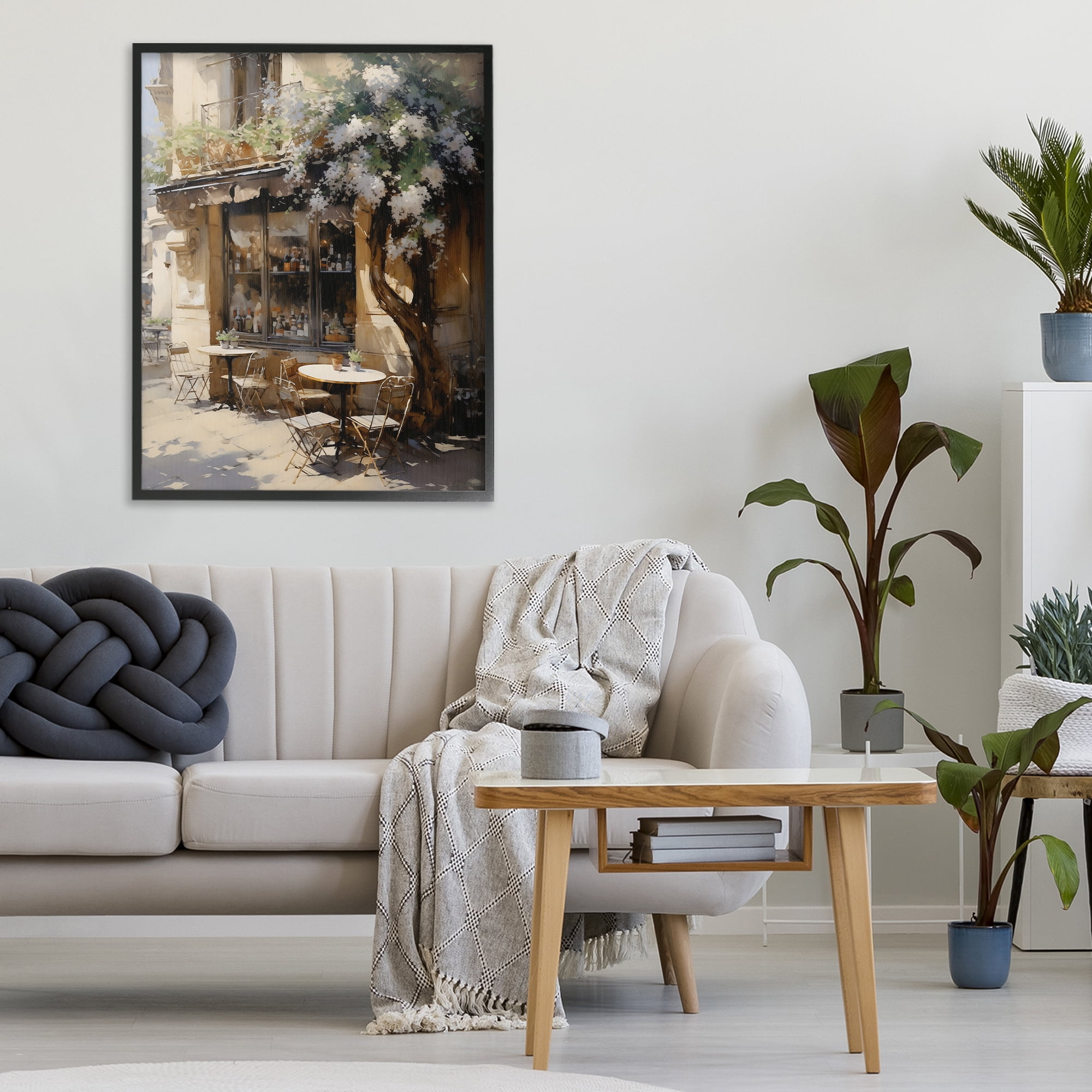 Stupell Industries Sunlit French Cafe Terrace Black Framed Giclee Art, design by Creative Studio