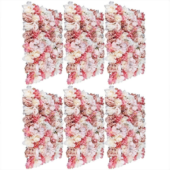 Set of 6 Artificial Silk Flower Wall Panel Hydrangea for Wedding Party Home Decor