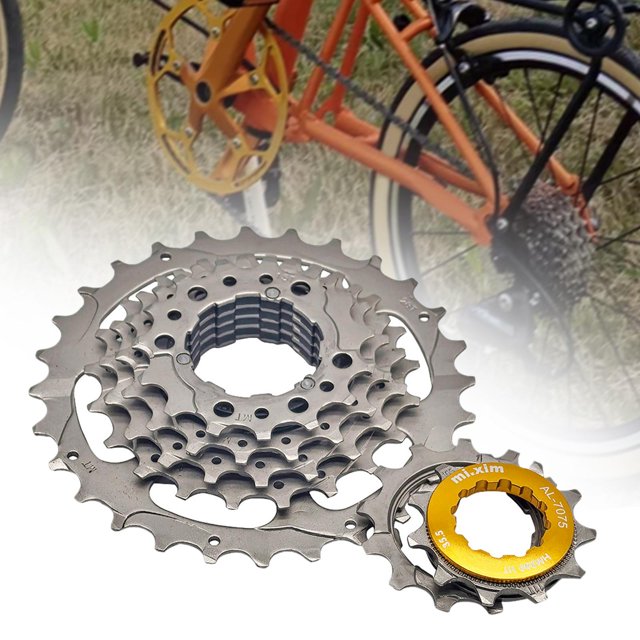 Rueda libre de bicicleta, piezas de repuesto, piñón de bicicleta profesional práctico de 7 velocidades, volante de inercia para bicicleta plegable, Dorado